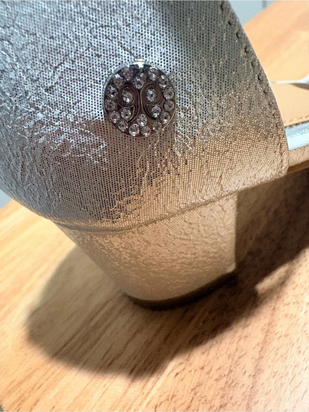 Nine West Silver Metallic Ankle-Tie Sandals